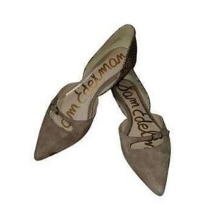 Sam Edelman Rina Pointed Toe Tan Suede/Copper Snake Print Flat Shoe Size 8.5